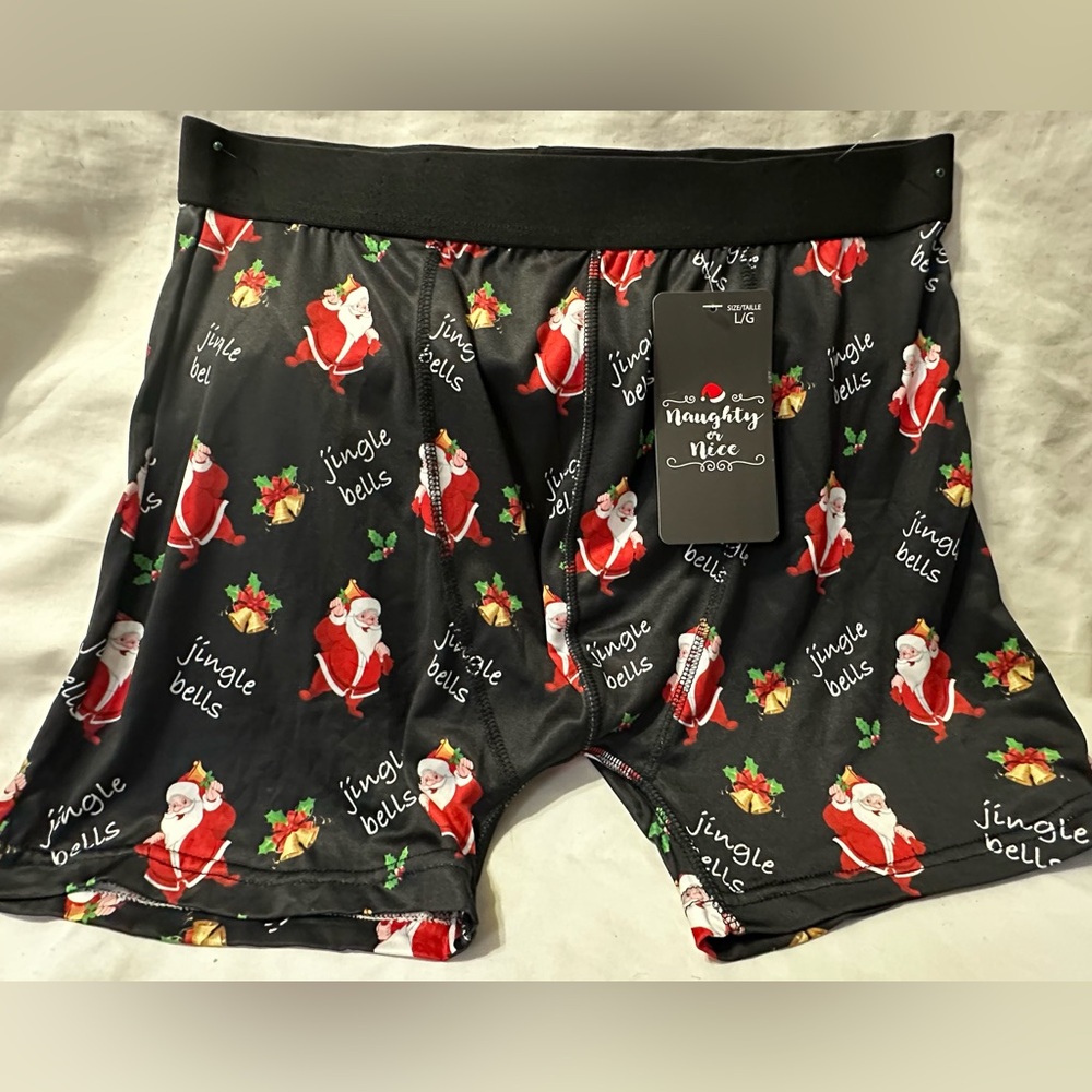 Wertex Debonair Creations Santa Print Boxer Shorts NWT